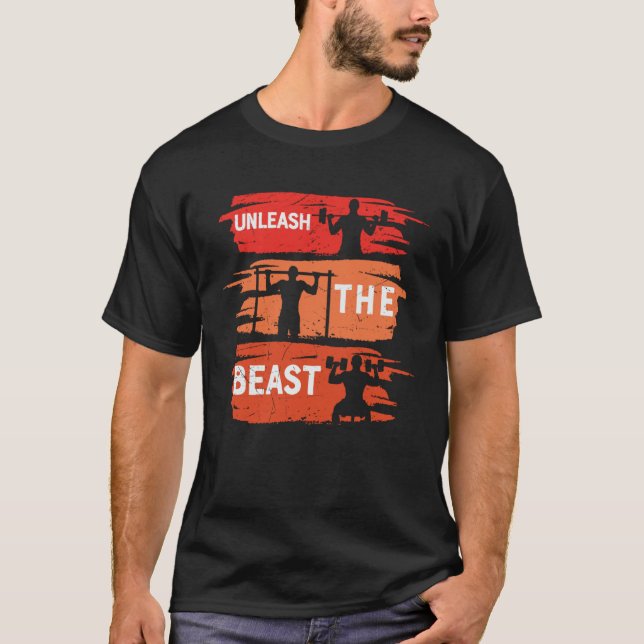 Släpp loss Beasten Gym Strength Training Workout Q T Shirt (Framsida)