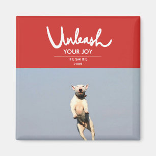 Släpp loss din glädje Funny Cute Hund Helgdag Magnet