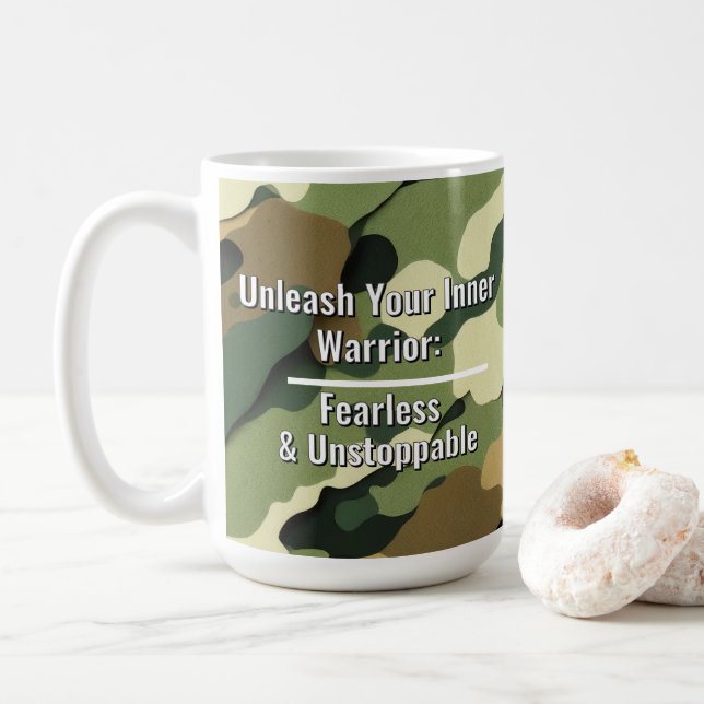 "Släpp loss din inre krigare" Kaffemugg (Med munk)