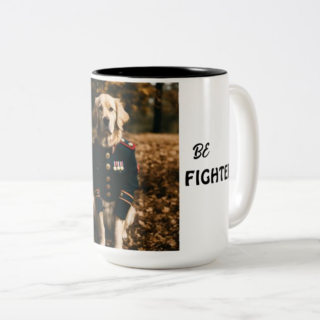 Släpp loss din inre styrka med en krigare Hund Mug Två-Tonad Mugg (Framsida höger)