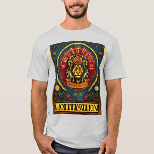 Släpp loss din inre styrka: Vit Lejon motivation T Shirt