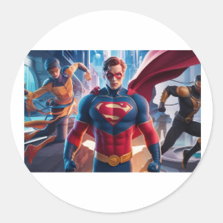 Släpp loss din inre superhjälte! 💥 #SuperHero #Po Runt Klistermärke