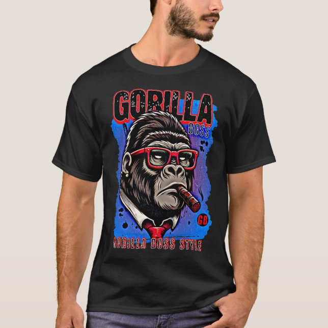 Släpp loss ditt inre Alfa med Gorilla Chef Design T Shirt (Framsida)