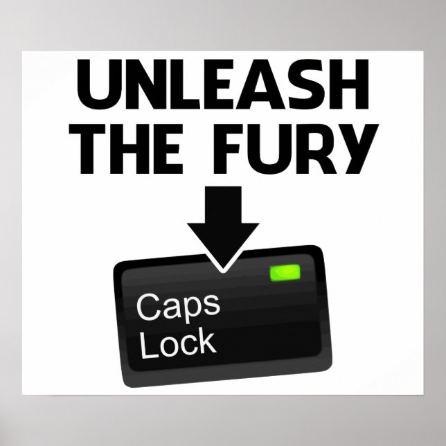 Släpp loss Fury Caps Lock Poster (Framsidan)
