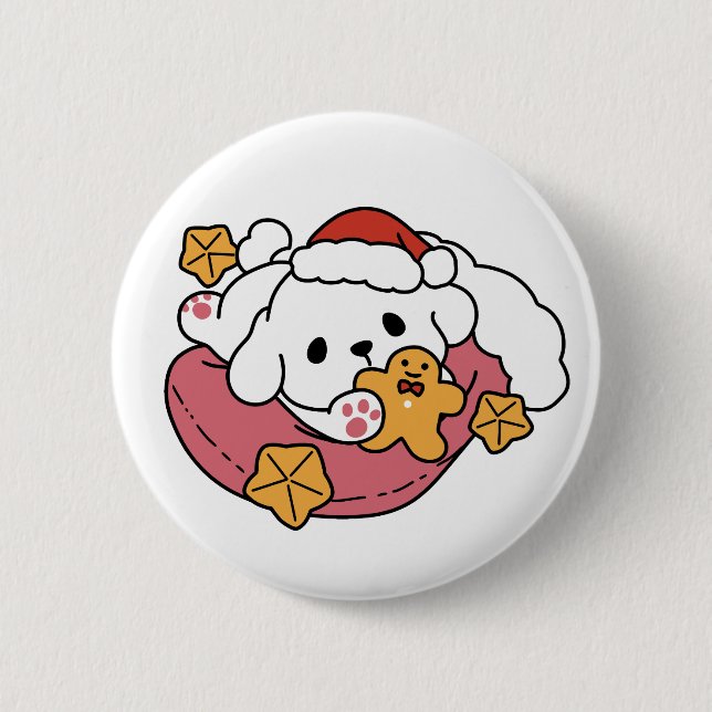 Släpp loss Helgdag Cheer - Tjud Hund jul Knapp (Framsida)