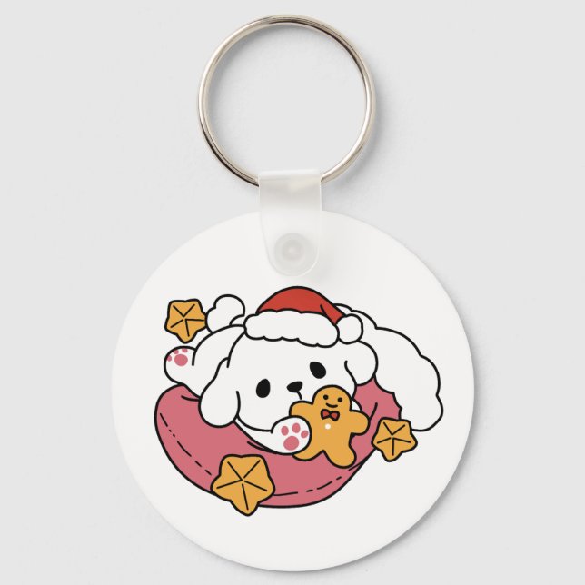 Släpp loss Helgdag Cheer - Tjud Hund jul Nyckelring (Framsida)