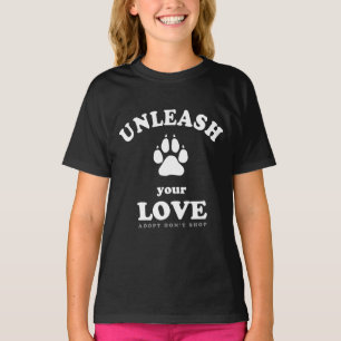 Släpp loss kärlek Antagandebud för Hund T Shirt