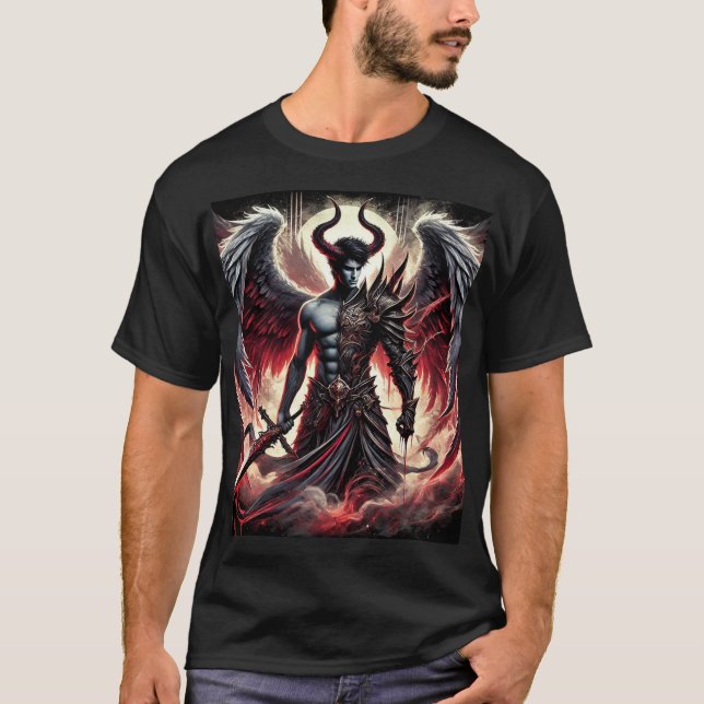 Släpp loss Mörken Guardian - Male Djävulen Angel T T Shirt (Framsida)