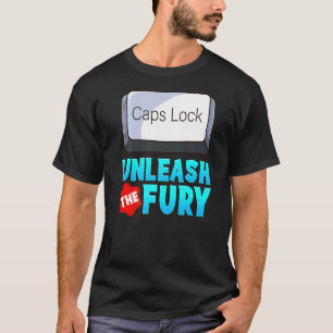 Släpp loss Tangentbord Warrior i Fury Caps Lock T Shirt