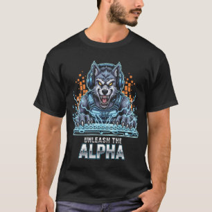 Släpp loss Vargen Alfa Gamer Cyberpunk Esp T Shirt