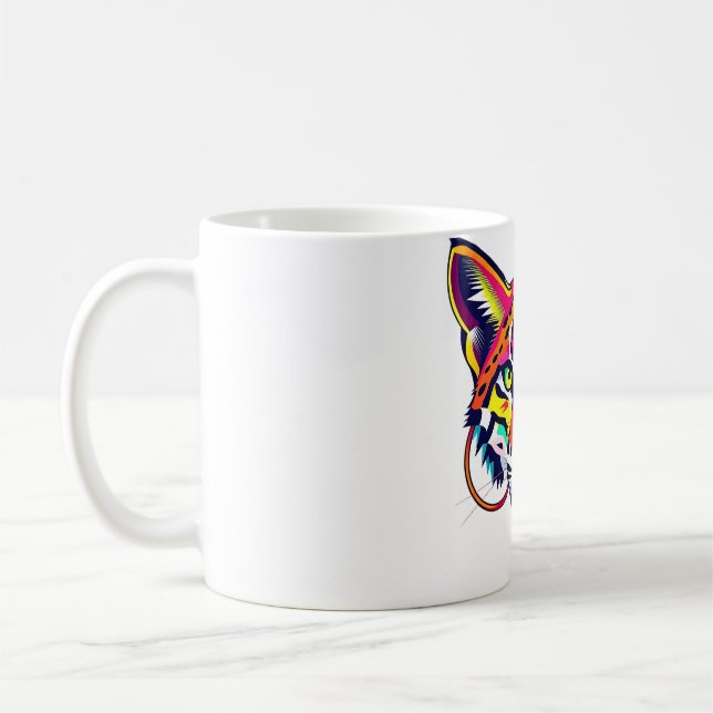 Släpp loss Vilden sida: Abstrakt Lynx Tee Kaffemugg (Vänster)