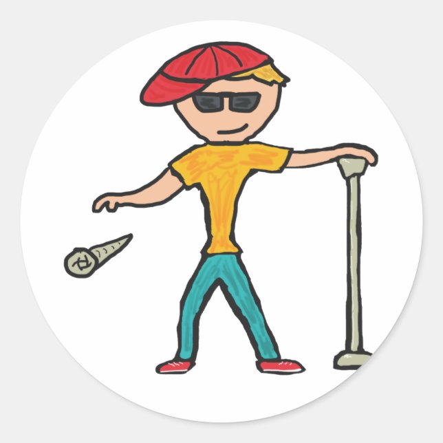 Släpp mikrofonen runt klistermärke (Framsida)