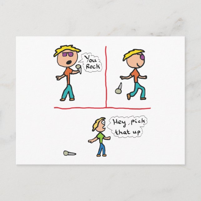 Släpp mikrofonen vykort (Framsida)