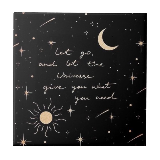 Släpp och låt universum gå kakelplatta (Framsidan)