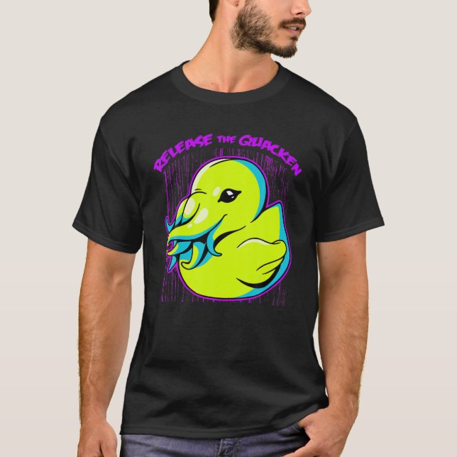Släpp Quacken Rubber Anka Cryptid Kraken Tee (Framsida)