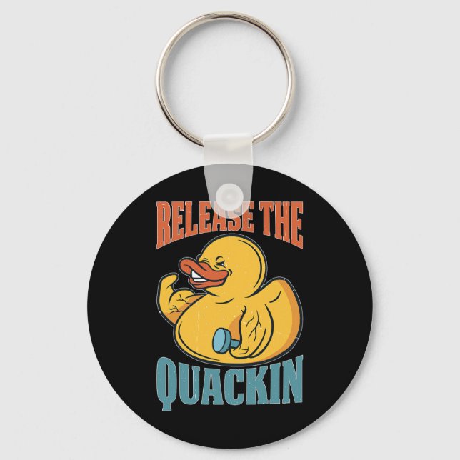 Släpp Quackin Gym Bodybuilding Nyckelring (Framsida)