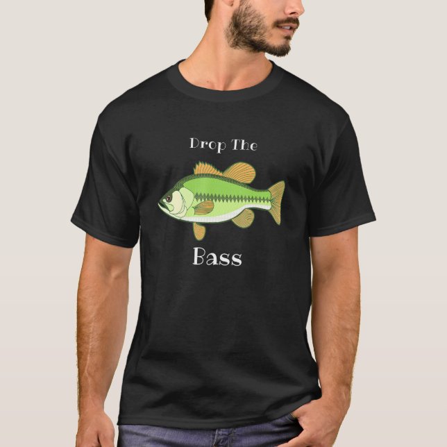 Släpp Roligten Bass Music Fishing Tee (Framsida)