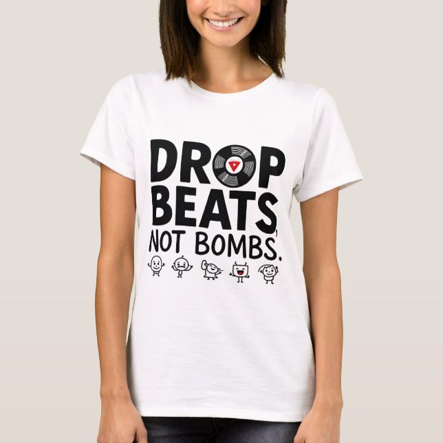 Släpp slag inte bomber Cute Mascot T Shirt (Framsida)