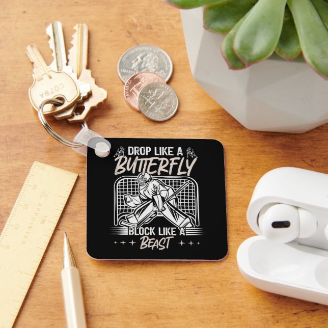Släpp som ett fjärilblock som en Beast Goalie Nyckelring (Skrivbord)