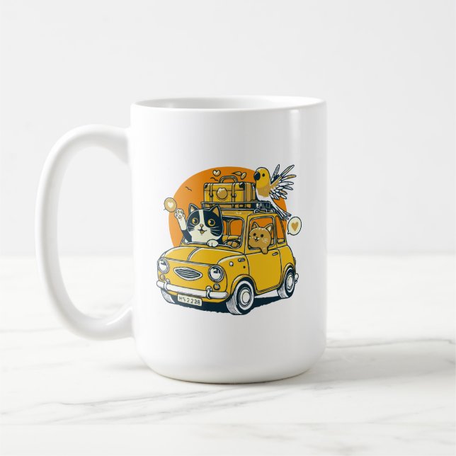 Släpp ut Thrill på en väg Resa med Cat Pals Kaffemugg (Vänster)