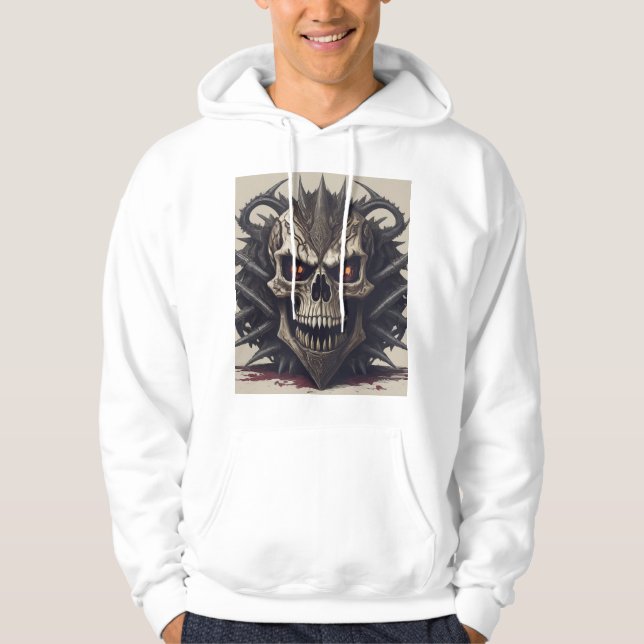 Släpp ut ugnen: Död Metall Skull Tee Hoodie (Framsida)
