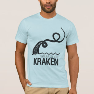 Släppa loss den Kraken vintageutslagsplatsen T-shirt