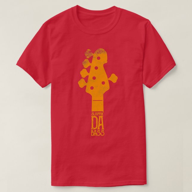 Slappin Da Bass Guitar Player Design T Shirt (Design framsida)