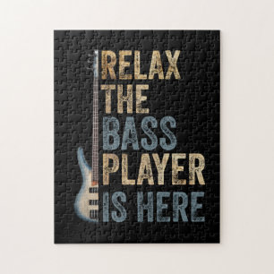 Slappna av Bass Player är här Guitarist Instrument Pussel