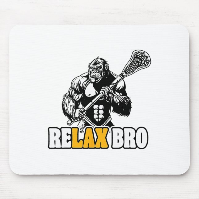 Slappna av Bro Funny Gorilla Lacrosse Player Anima Musmatta (Framsidan)