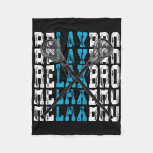 Slappna av Bro Funny Lacrosse Player Lax Älskare J Fleecefilt