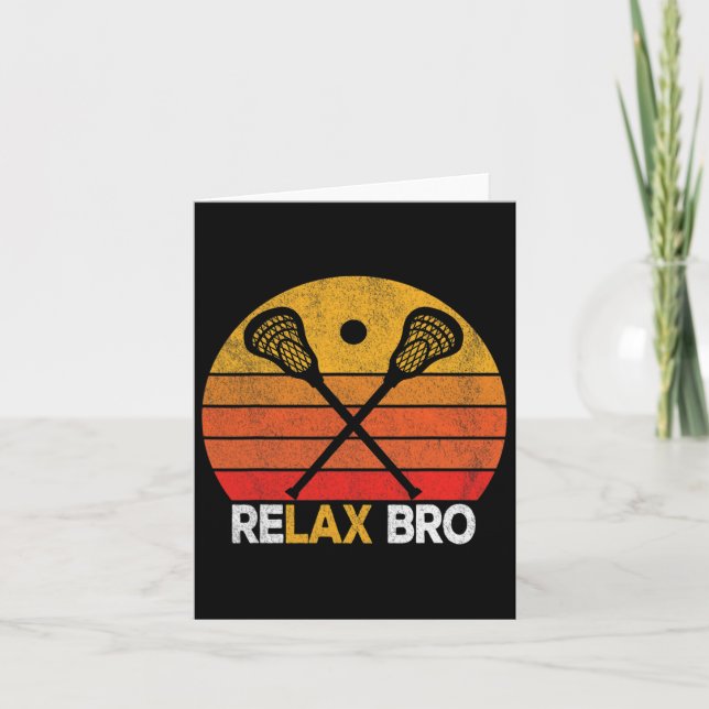 Slappna av Bro Funny Lacrosse Quote Lacrosse Cross Kort (Framsida)
