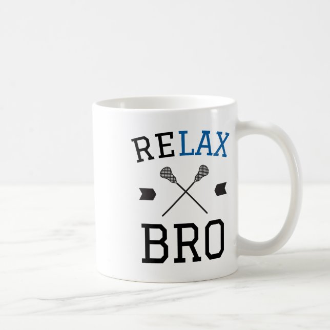 Slappna av Bro Funny Lax Typography Lacrosse Gift Kaffemugg (Höger)