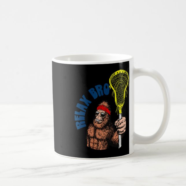 Slappna av, Bro! Funny Sasquatch Lax Bigfoot Lacro Kaffemugg (Höger)
