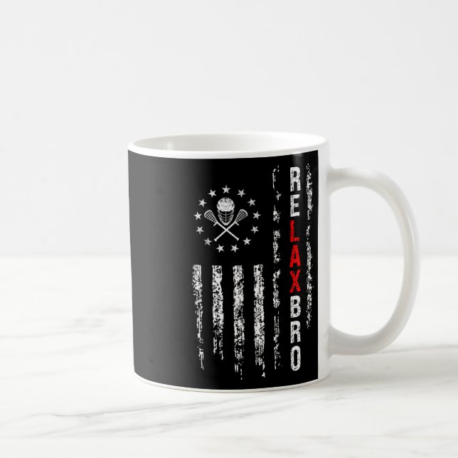 Slappna av Bro Lacrosse Funny Lacrosse Player Stic Kaffemugg (Höger)