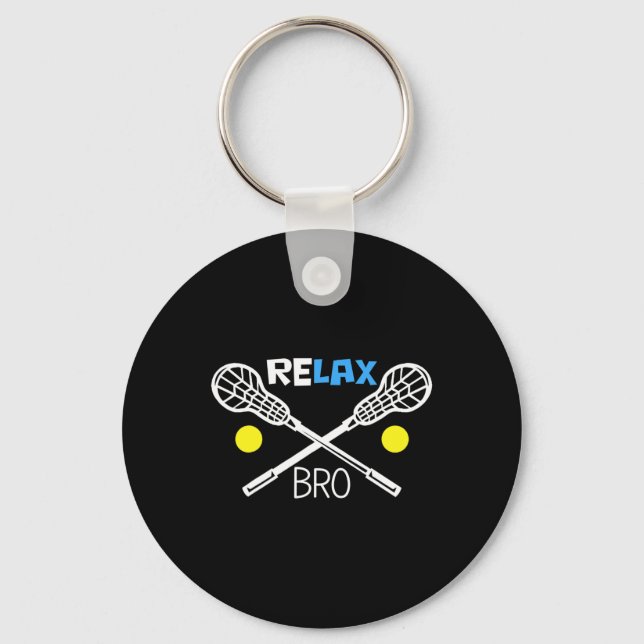 Slappna av Bro Lacrosse Player Funny Lacrosse Team Nyckelring (Framsida)