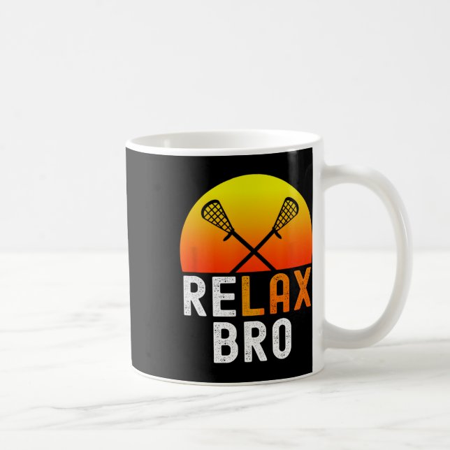 Slappna av Bro Stick Funny Lacrosse Player-spel Kaffemugg (Höger)