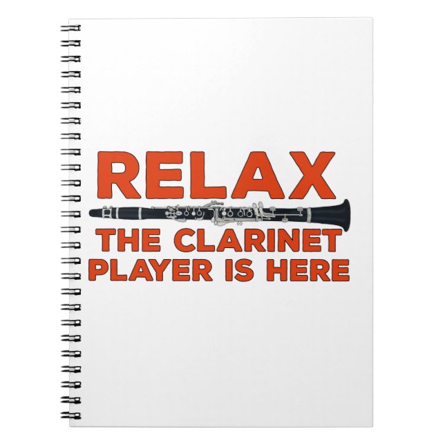 Slappna av Clarinet Player är här Anteckningsbok (Framsidan)