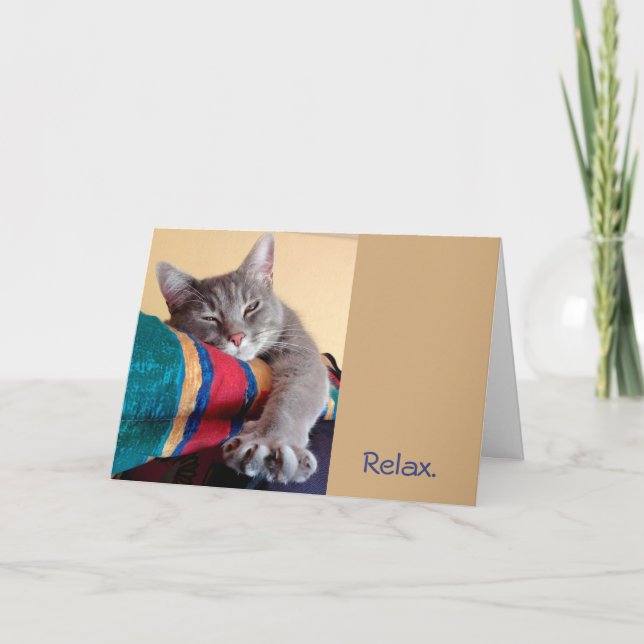 Slappna av... Det är ett Cat Théwell Pension Card. Kort (Framsida)