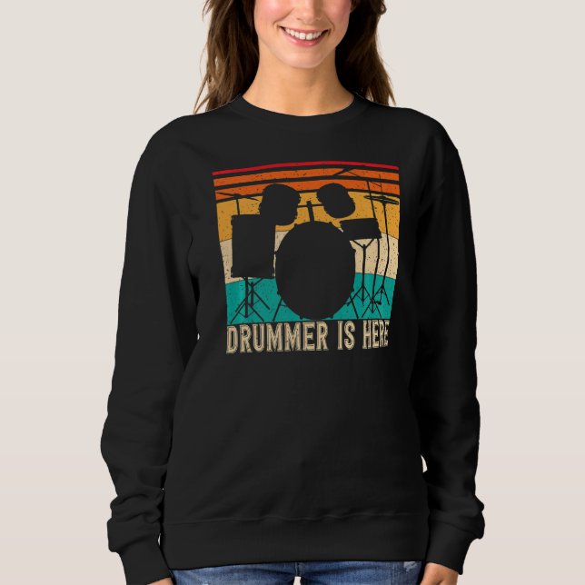 Slappna av Drummer är här Backprint Drummer T Shirt (Framsida)