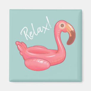 Slappna av Flyt Flamingo Magnet