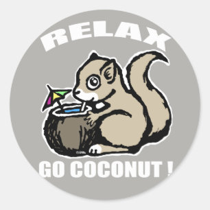 Slappna av! Go Coconut Runt Klistermärke