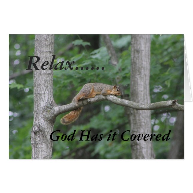 Slappna av...Gud har det täckt - blankt insida Hälsningskort (Framsidan Horizontal)