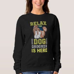 Slappna av Hund Groomer är här - Puppy Care Groomi T Shirt