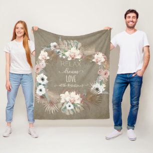 Slappna av i Blommigten Dream Kärlek, rund Tropic Fleecefilt