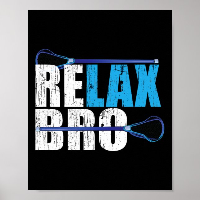 Slappna av i Bro Lacrosse Player Design Poster (Framsidan)