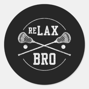 Slappna av i Bro Lax Sticks - Retro Vintage Funny Runt Klistermärke