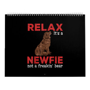 Slappna av i en nyfiende Cute Newfoundland hund Kalender