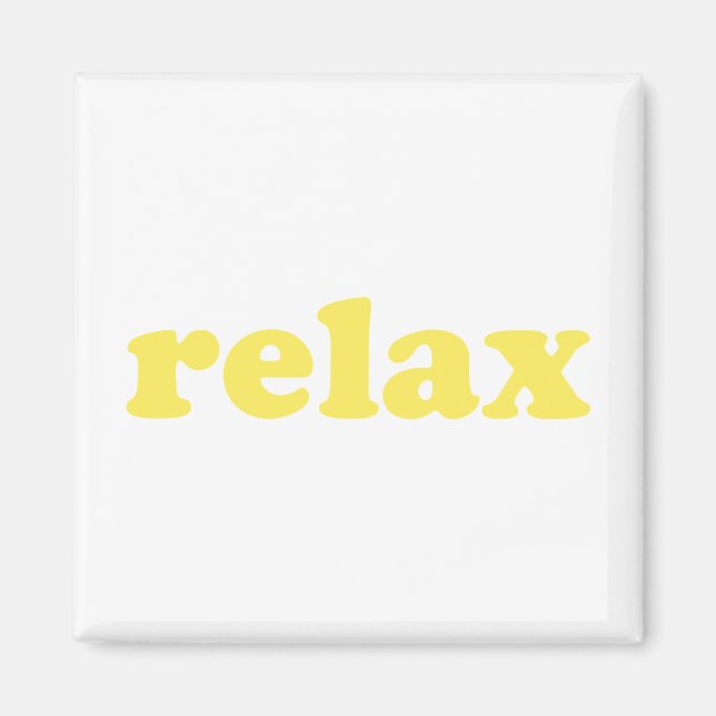 Slappna av i gultens moderna typografi, lustig coo magnet (Framsidan)