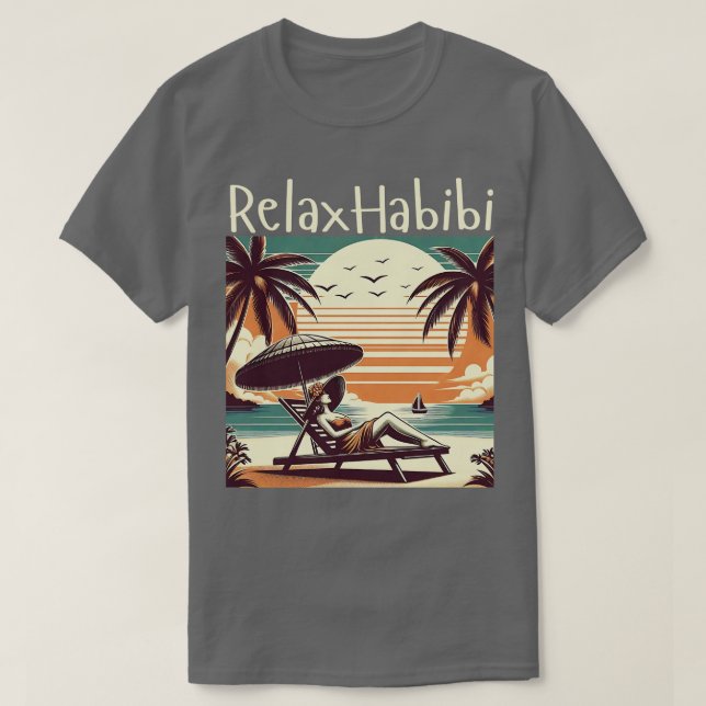 Slappna av i Habibi Romantic Funny Arabiska Roots  T Shirt (Design framsida)
