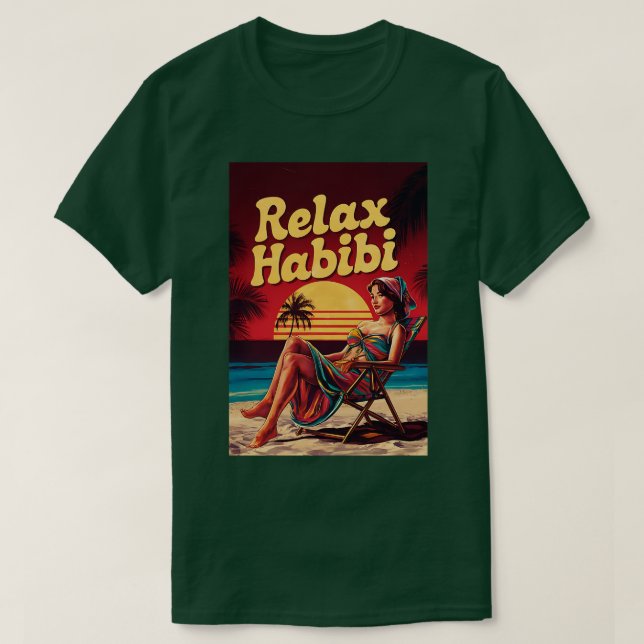 Slappna av i Habibi Romantic Funny Arabiska Roots  T Shirt (Design framsida)
